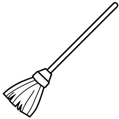 Broom line art vector