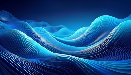 Fototapeta premium abstract blue wave structures in futuristic digital art