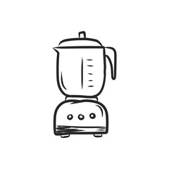Simple Outline Drawing of a Countertop Blender, Ideal for Kitchen and Food Themes