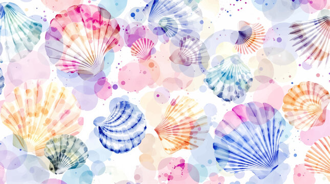seamless pattern with scallop shells