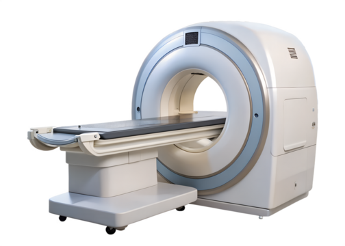 A stateoftheart mri machine is isolated on a transparent background, ready for medical imaging and diagnostic procedures