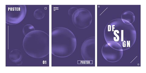 Modern gradient liquid glass poster background vector set.Cover template with perspective geometric prism shape. Ideal design for social media, cover, banner, wallpaper, promotion