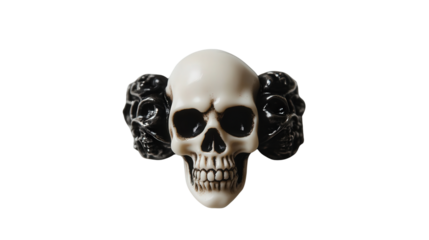 DIY Halloween napkin rings with skull motifs background isolated on a Transparent background, PNG file.
