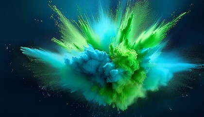 blue green powder explosion