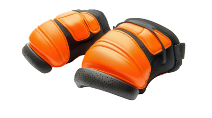Elbow pads for construction or skating safety background isolated on a Transparent background, PNG file.