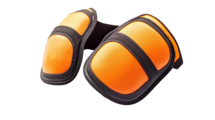 Elbow pads for construction or skating safety background isolated on a Transparent background, PNG file.