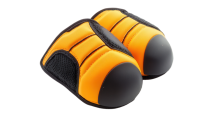Elbow pads for construction or skating safety background isolated on a Transparent background, PNG file.