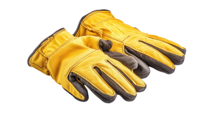 Electric shock insulated gloves background isolated on a Transparent background, PNG file.