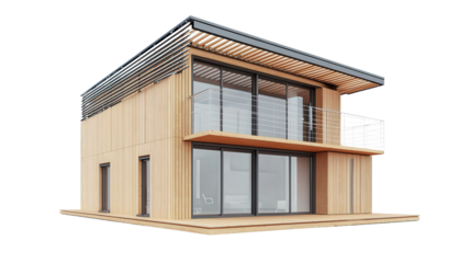 Energy-efficient passive house with heat-recovery ventilation background isolated on a Transparent background, PNG file.