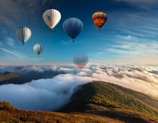 Obraz premium hot air balloon clouds