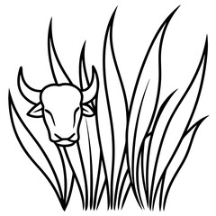 Buffalo Grass line art vector