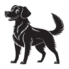Cute Dog Vector illustration line art Drawing black and white