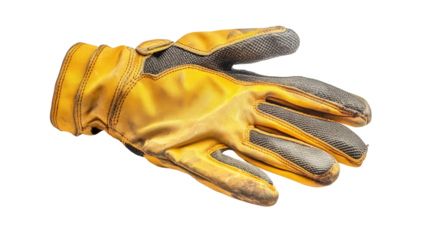 Cut-resistant safety gloves with rubber grip background isolated on a Transparent background, PNG file.