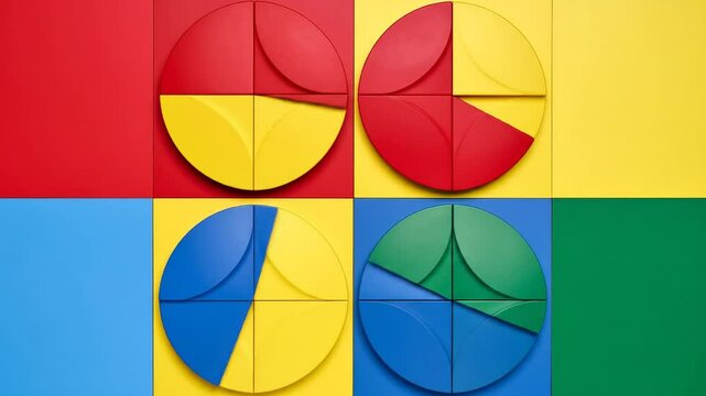 Colorful Geometric Circles Pattern On Color Backgrounds