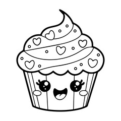 vector illustration of a cupcake