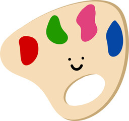 Cute Smiling Art Palette Illustration