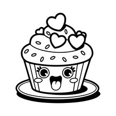 vector illustration of a cupcake