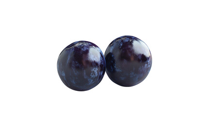 Huckleberry dark and glossy fruit background isolated on a Transparent background, PNG file.