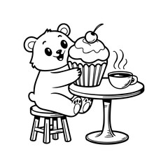 bear with cake