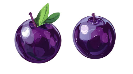 Huckleberry dark and glossy fruit background isolated on a Transparent background, PNG file.