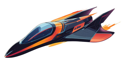 Hypersonic aircraft design concept, background isolated on a Transparent background, PNG file.