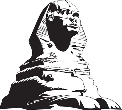 silhouette of a great sphinx