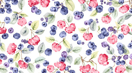 A vibrant yet gentle berry pattern with subtle details, evoking freshness, color balance, and the beauty of natural forms © Paint