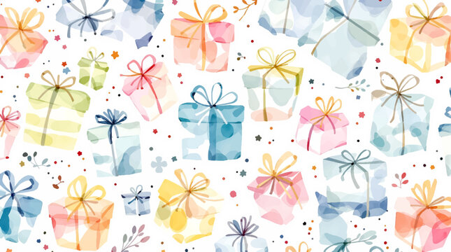 set of gift boxes watercolor