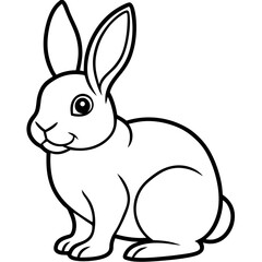 Bunny line art vector