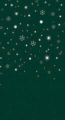 Green Winter Holiday Background with Falling Snowflakes and Bokeh Effect Animation