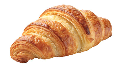 Golden flaky croissant pastry baked