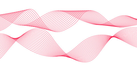 Abstract Red Waves on White