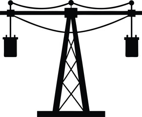 Cable Crossover Machine Silhouette Vector Art Illustration