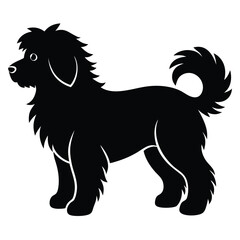 Obraz premium Fluffy Dog vector silhouette Single collection 