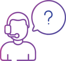 Customer support icon design with communication and help elements