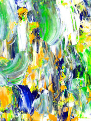 Abstract colorful acrylic painting. Hand drawn brush stroke. Artistic texture, contemporary art for background.