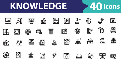 Knowledge Icon Set Embodying Learning and Discovery across Disciplines from Science to the Humanities and Representing Various Educational Tools