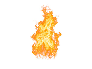 Isolated flame on white background