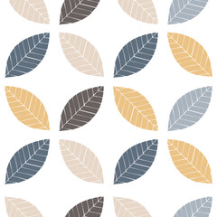 Fototapeta premium Stylized Leaf Seamless Pattern-3_No AI