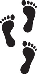 Set of Footprint Silhouettes for Pathway Journey or Exploration Concepts