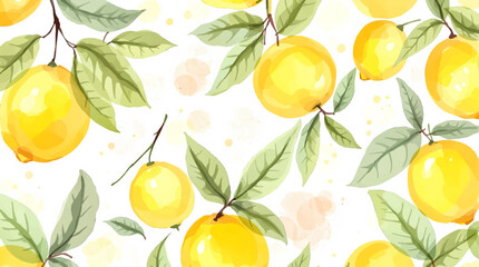 Hand-painted lemons in soft yellow tones, forming a cheerful seamless design inspired by summer freshness and Mediterranean warmth © Paint