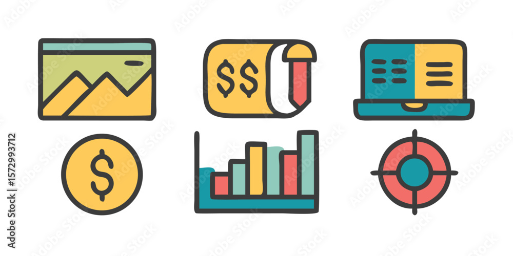Fototapete Comprehensive collection of trendy line style icons designed for business and professional use featuring a modern aesthetic suitable for various applications and design projects enhancing