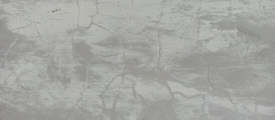 Cracked Grey Concrete Wall Grunge Texture Background