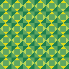 Pattern created from shades of green triangles and squares