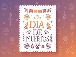 Poster template for dia de muertos holiday, 
Illustration for dia de muertos holiday, Hand drawn flat dia de muertos background
