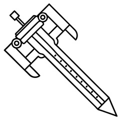 Caliper line art vector