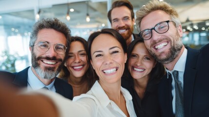 Obraz premium Group of colleagues clapping during successful presentation