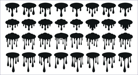 Black dripping shapes liquid fluid