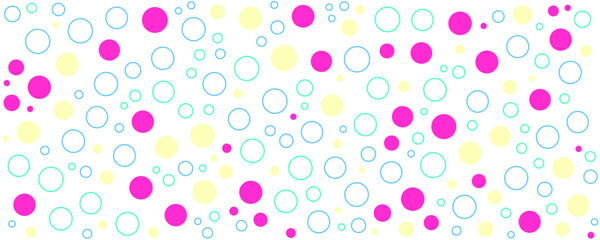 Bright Colorful Pattern With Circles And Lines And Small Breakouts Vector Background. Handmade vector art.