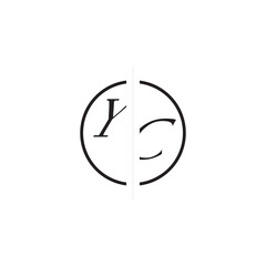 YC Alphabet Monogram Simple Logo Initial Alphabet Design Unique Vector Circled